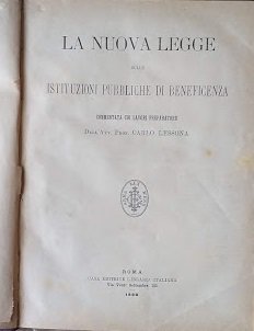 La nuova legge sulle istituzioni pubbliche di beneficenza