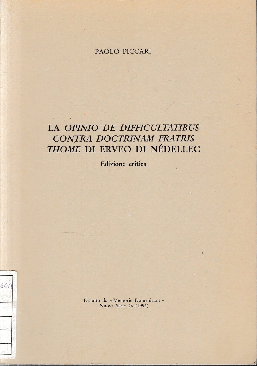 La opinio de difficultatibus contra doctrinam fratris thome di Erveo … | Immagine principale