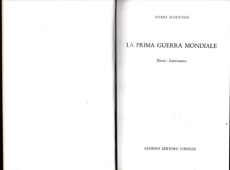 La prima guerra mondiale. Storia - Letteratura
