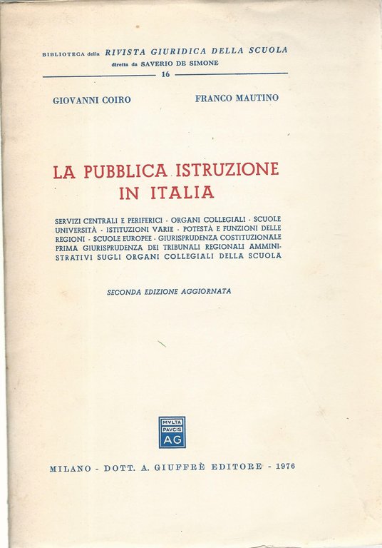 La pubblica istruzione in Italia