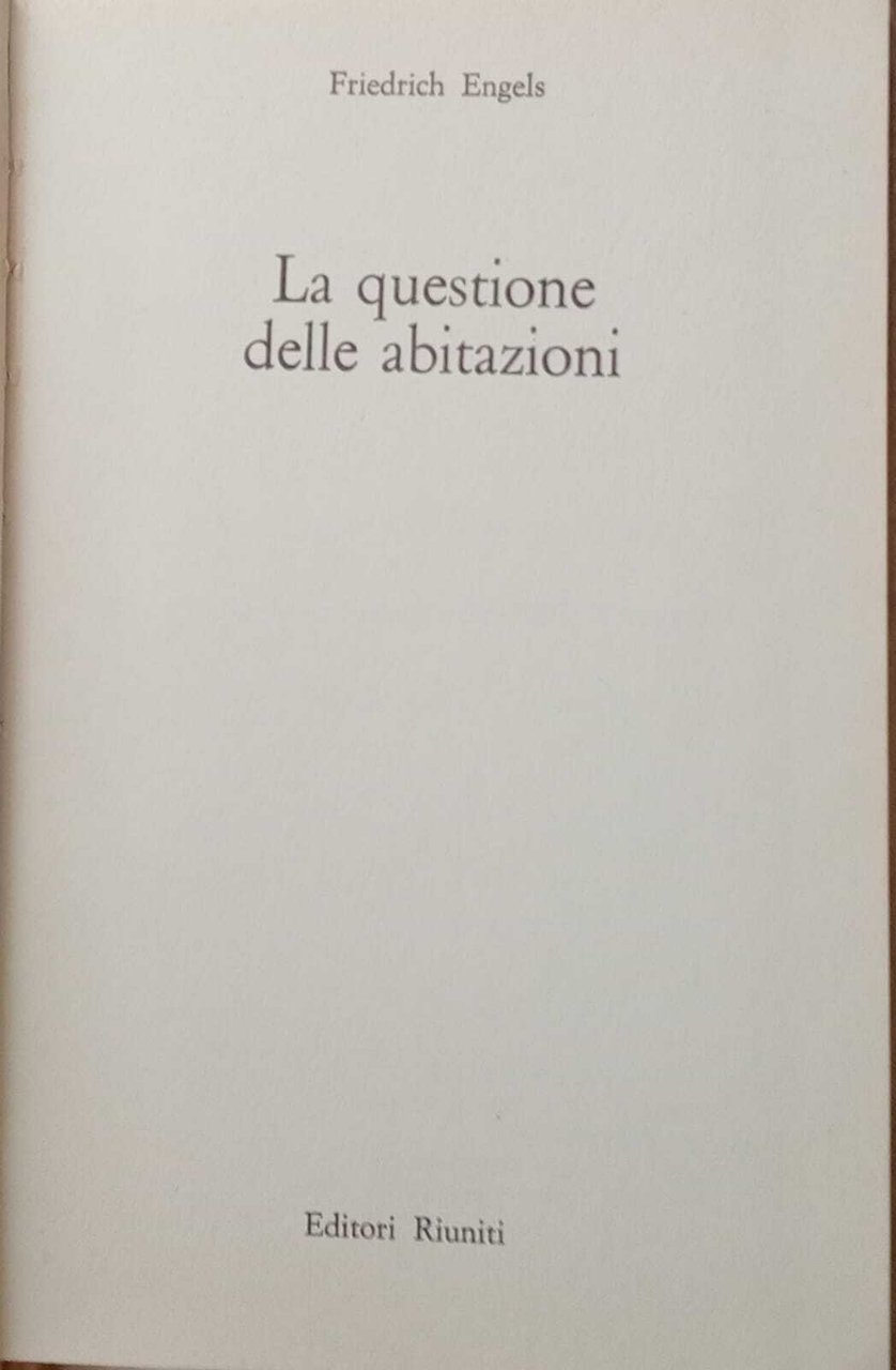 La questione delle abitazioni. | Immagine principale