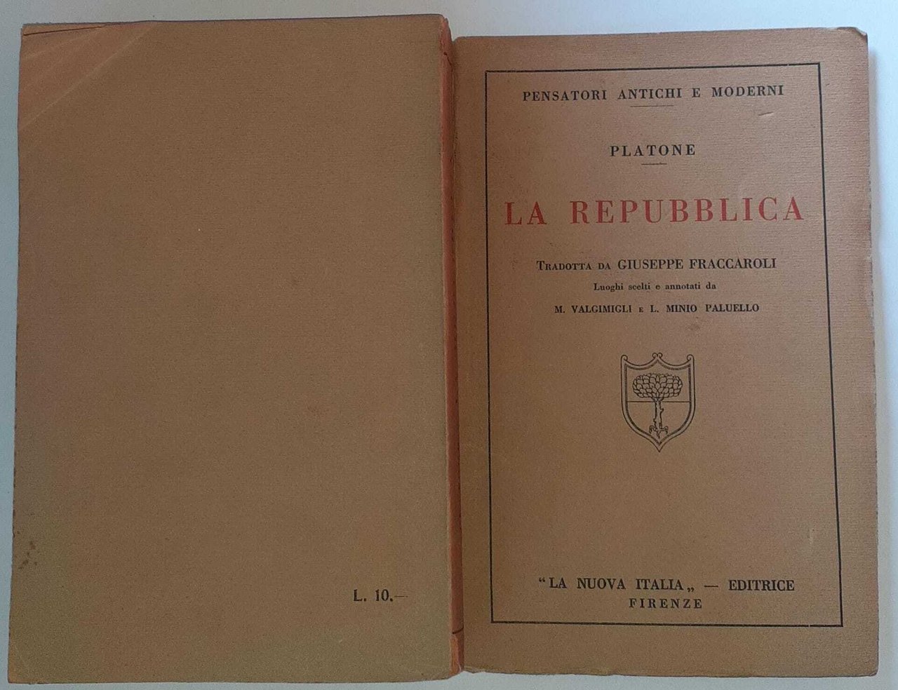 La Repubblica. Tradotta da Giuseppe Fraccaroli