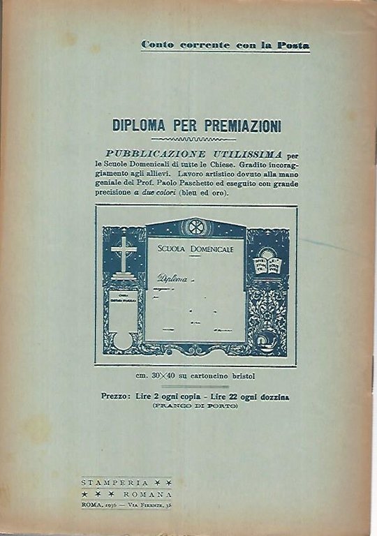 La scuola domenicale.Rivista 2 trimestre. 1 aprile 1936