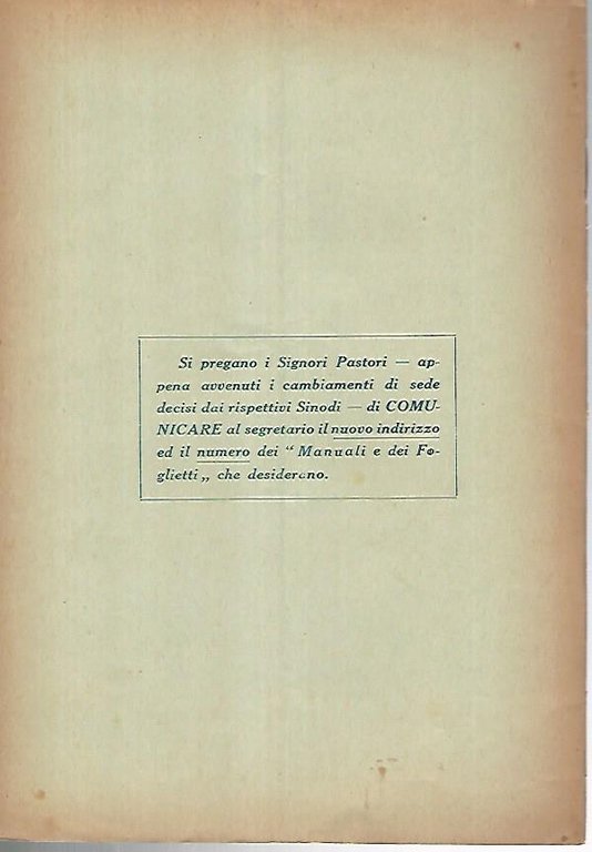 La scuola domenicale. Rivista 4 trimestre. 1 ottobre 1937