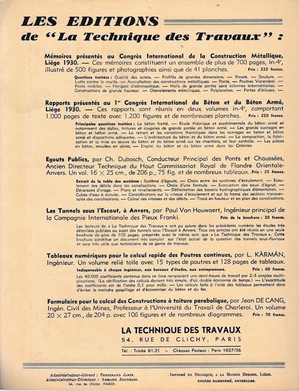 La Tecnique des Travaux. Revue mensuelle des Procédés de Construction … | Immagine Gallery 3