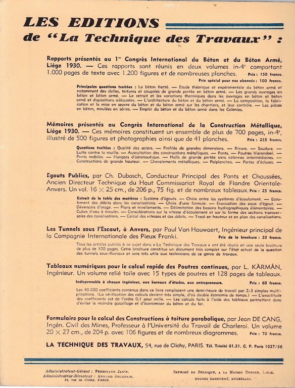 La Tecnique des Travaux. Revue mensuelle des Procédés de Construction … | Immagine Gallery 3
