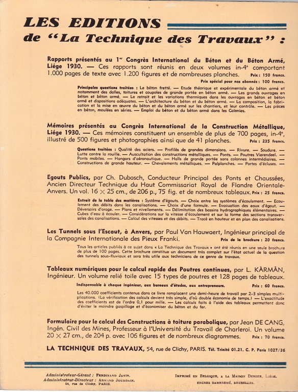 La Tecnique des Travaux. Revue mensuelle des Procédés de Construction … | Immagine Gallery 4