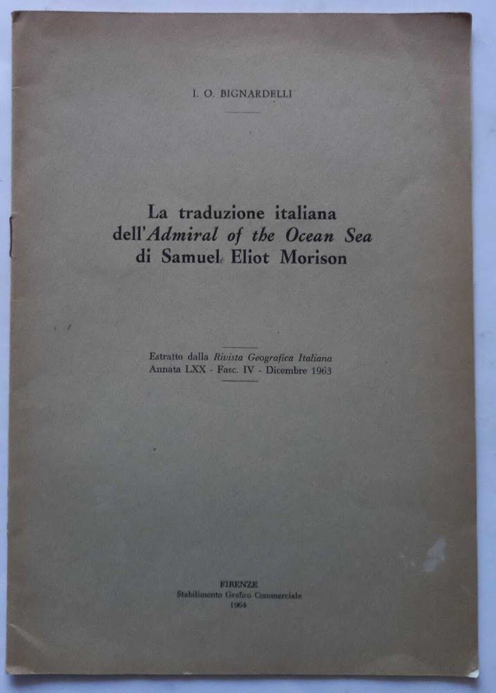 La traduzione italiana dell'Admiral of the Ocean Sea di S. …