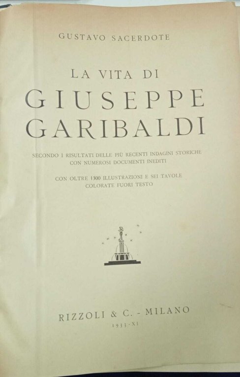 La vita di Giuseppe Garibaldi
