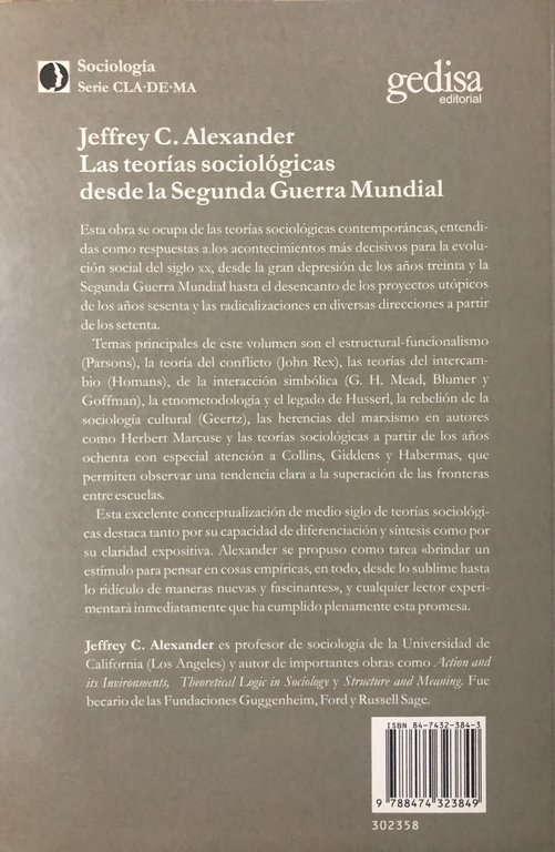 Las teorìas sociològicas desde la Segunda Guerra Mundial.