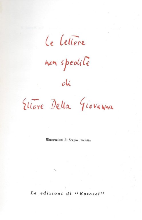 Le lettere non spedite di Ettore Della Giovanna