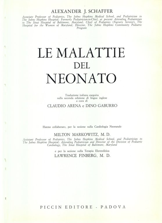 Le malattie del neonato
