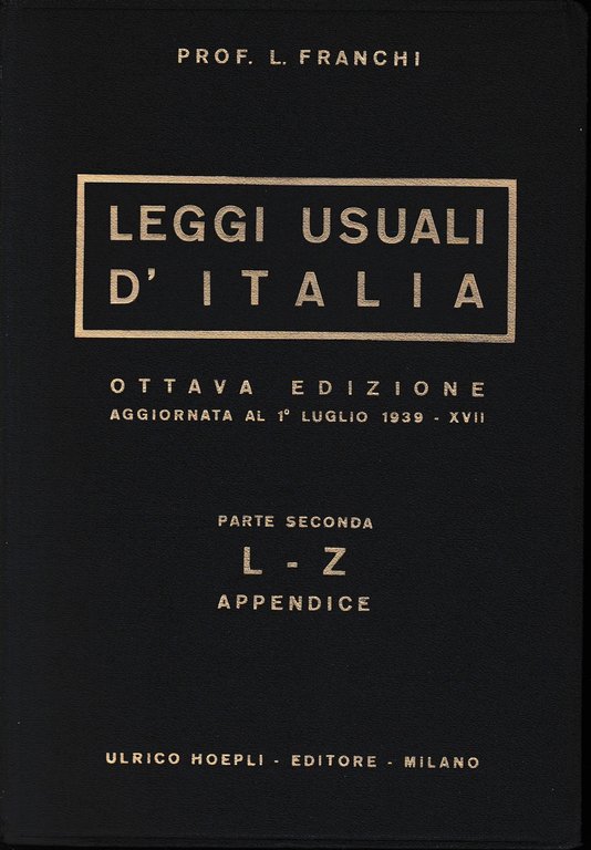 Leggi usuali d'Italia, parte seconda L-Z appendice