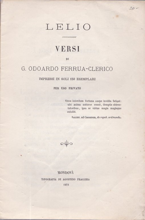 Lelio. Versi. | Immagine Gallery 2