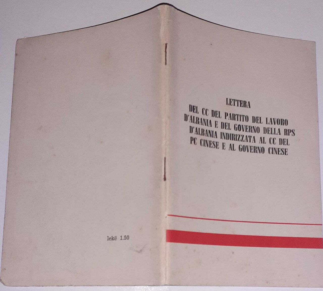 Lettera del CC del partito del lavoro d'Albania e del …