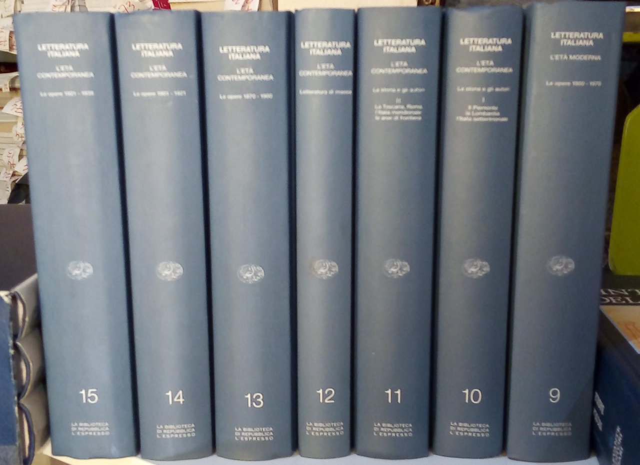 Letteratura Italiana, sette volumi della collana.