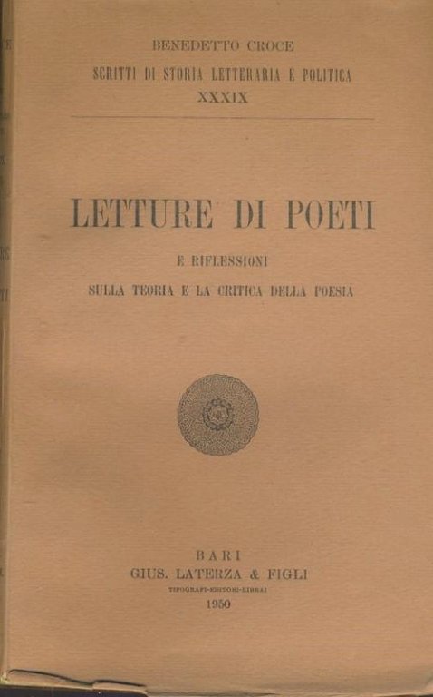 Letture di poeti e riflessioni sulla teoria e la critica …