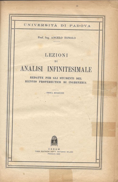 Lezioni di analisi infinitesimale