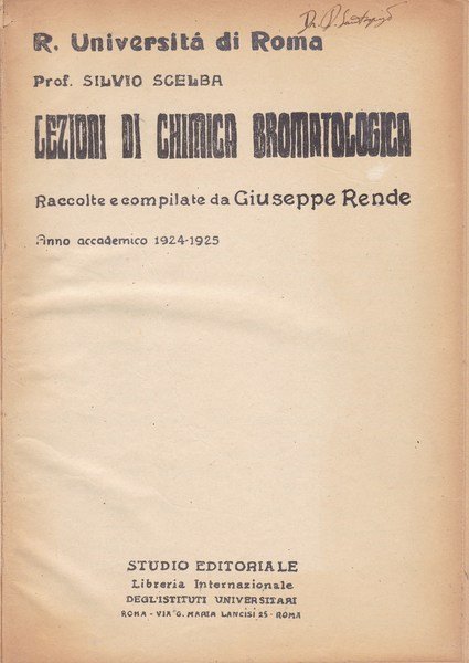 Lezioni di chimica bromatologica