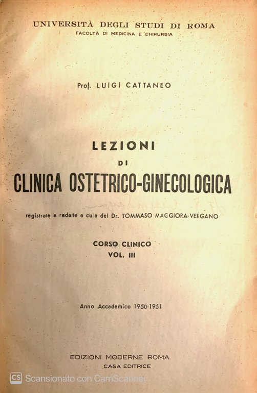 Lezioni di clinica ostetrico-ginecologica vol. III