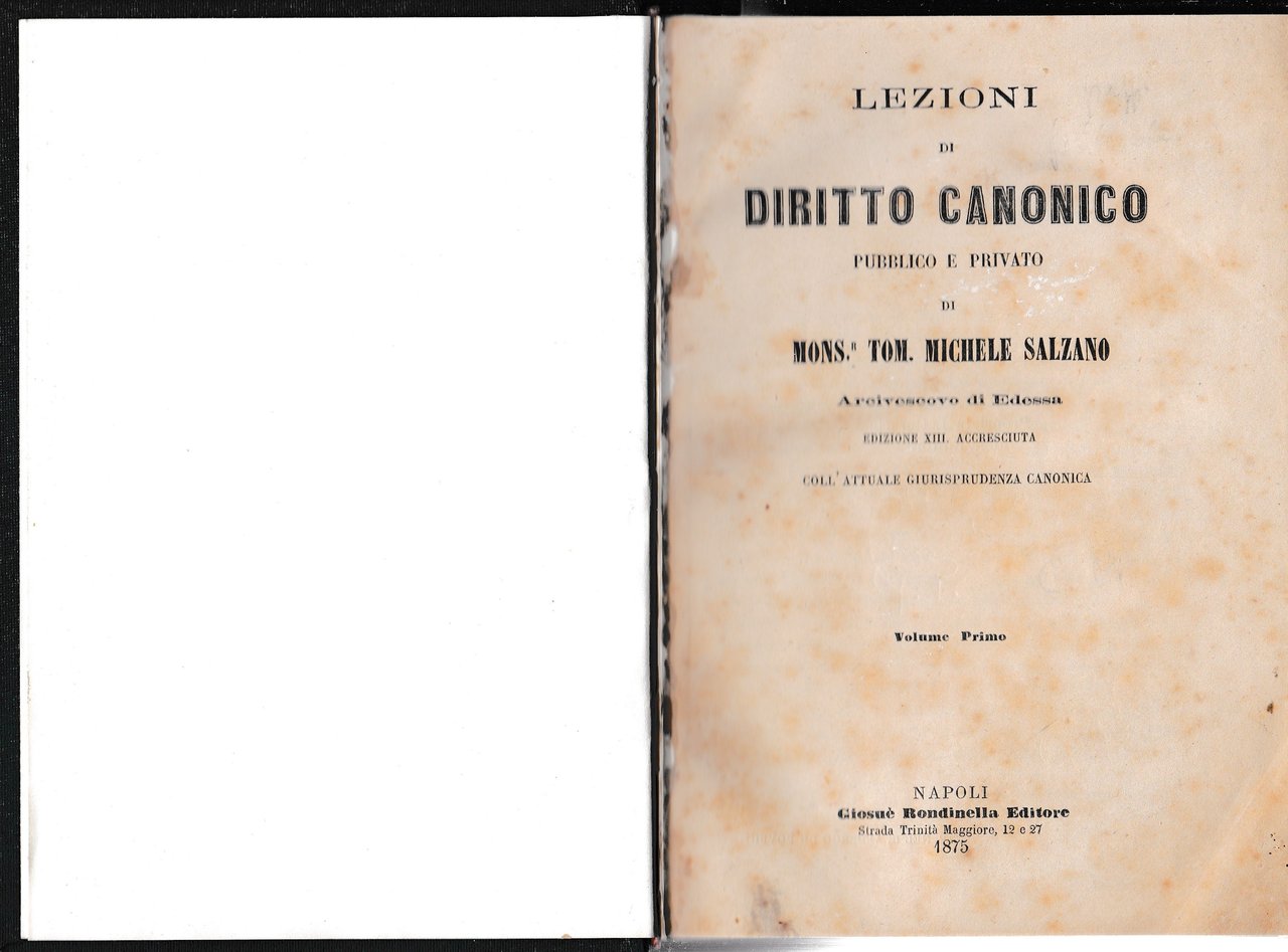 Lezioni di Diritto Canonico pubblico e privato | Immagine principale