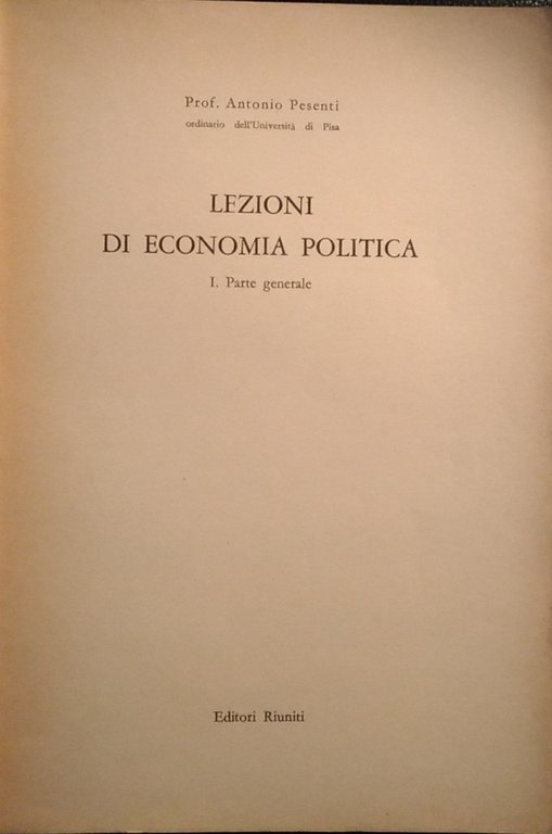 Lezioni di economia politica