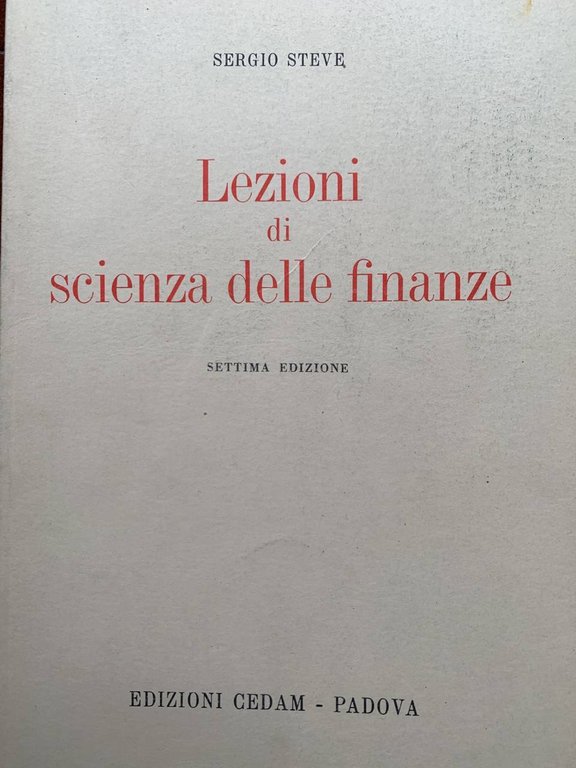 Lezioni di scienza delle finanze