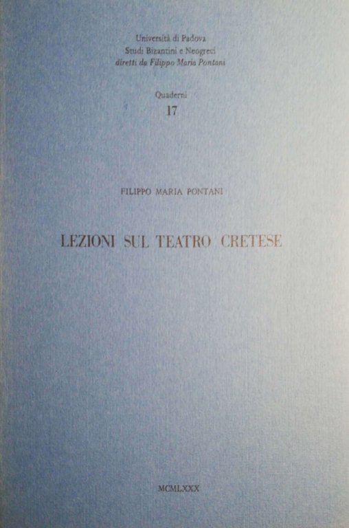 Lezioni sul teatro cretese