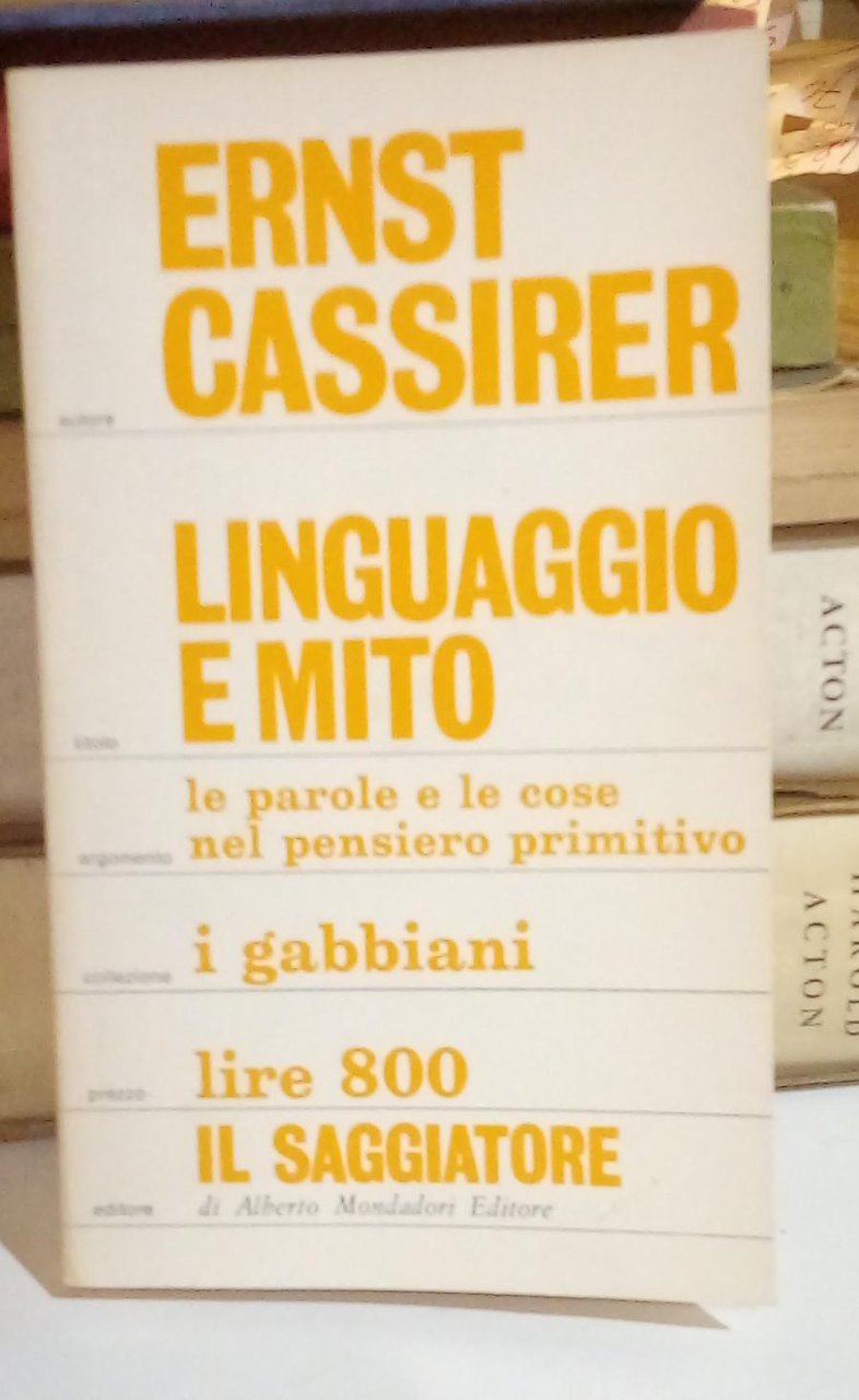 Linguaggio e mito. | Immagine principale