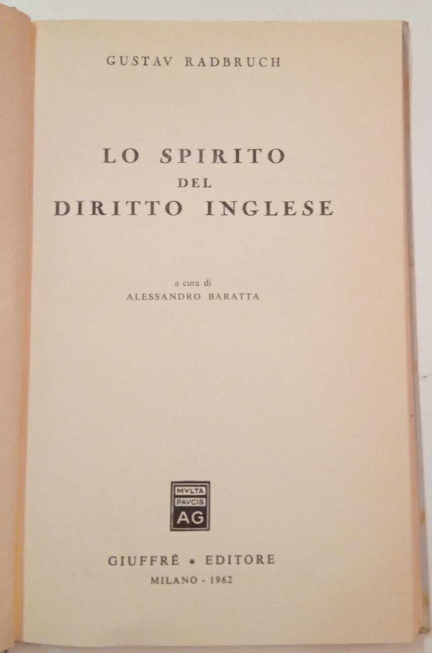 Lo spirito del diritto inglese