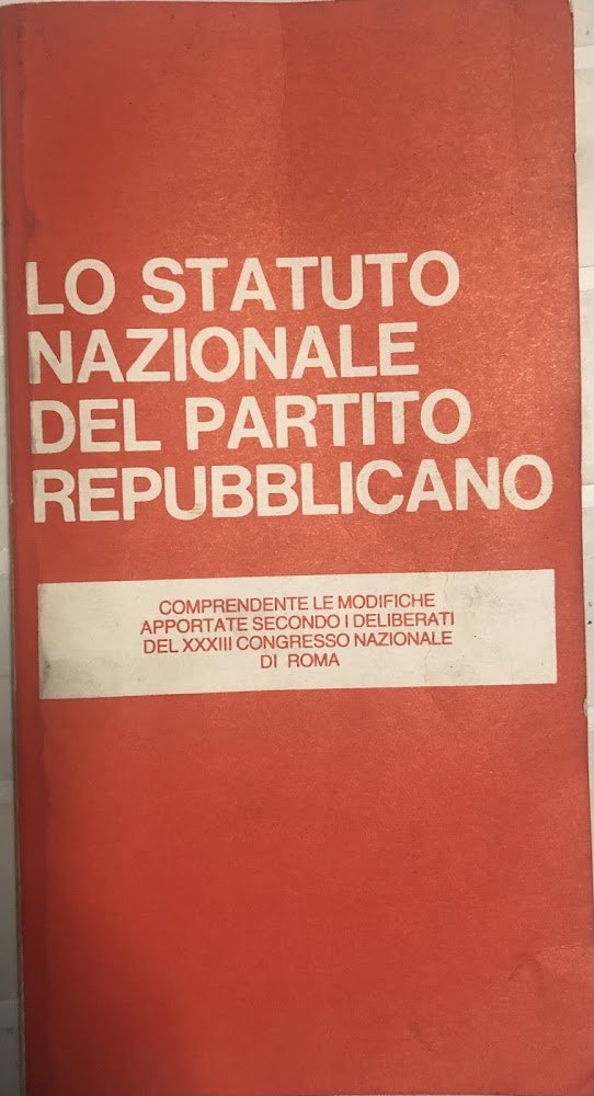 Lo Statuto Nazionale del Partito Repubblicano Italiano.