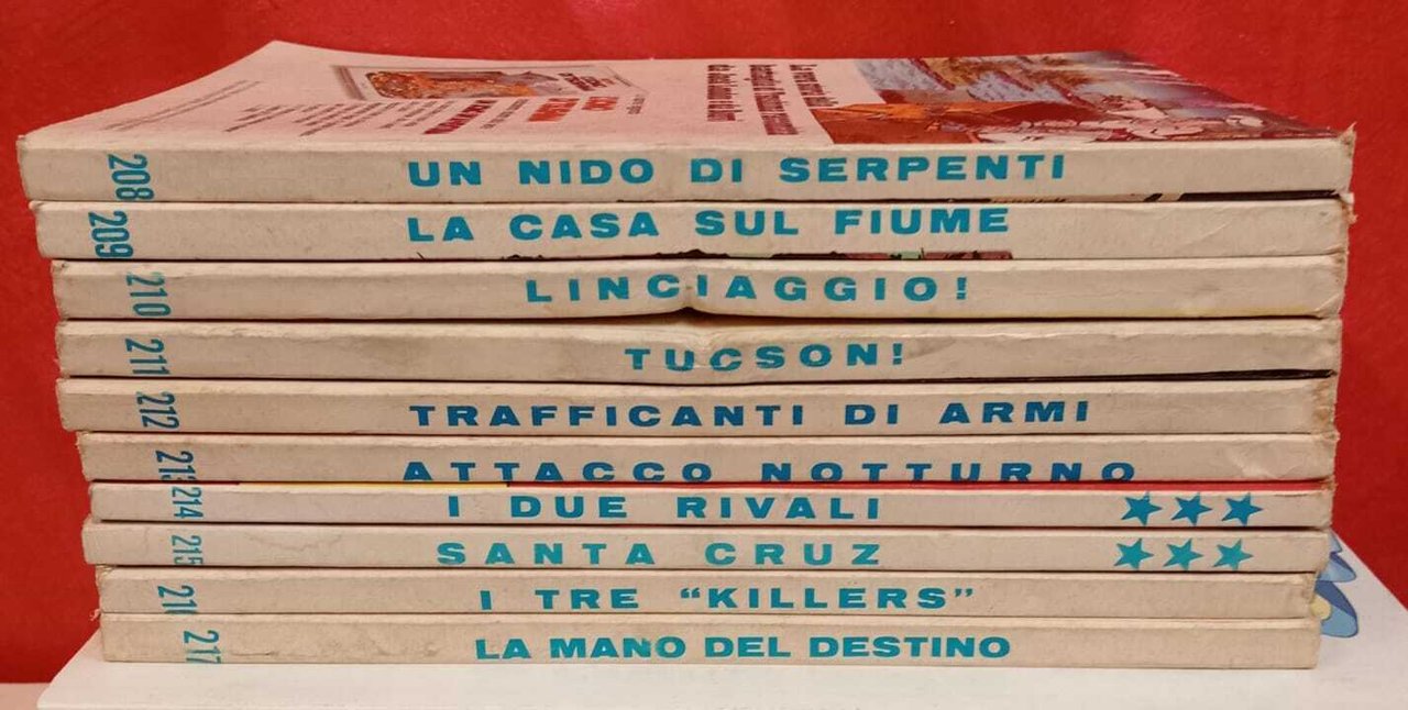 Lotto 10 numeri Tex, dal n. 208 al n. 217.