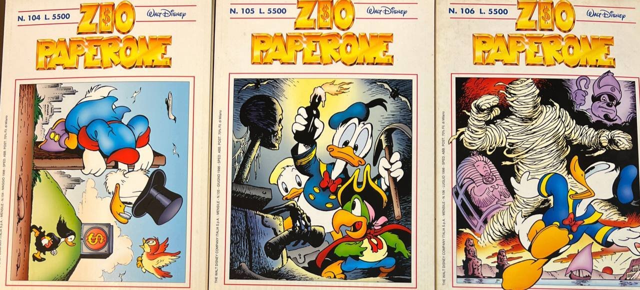 Lotto 3 fumetti Zio Paperone (n^ 104-105-106).