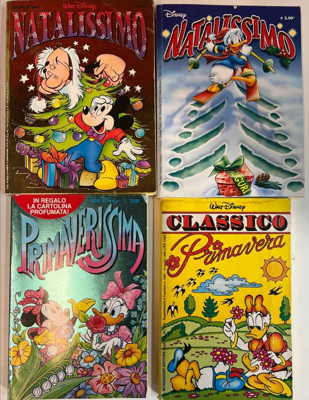 Lotto 4 fumetti Disney (titoli e numeri in descrizione).