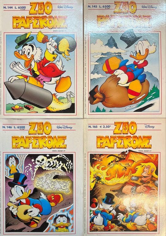 Lotto 4 fumetti Zio Paperone (n^ 144-145-146-165).