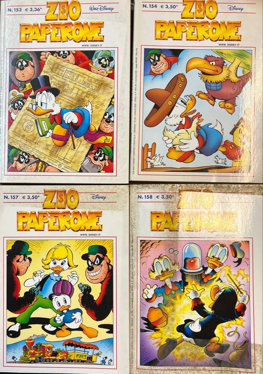 Lotto 4 fumetti Zio Paperone (n^ 153-154-157-158).