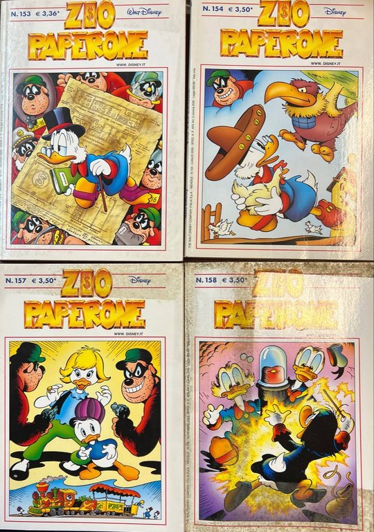 Lotto 4 fumetti Zio Paperone (n^ 153-154-157-158).