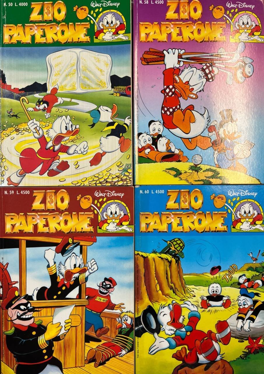 Lotto 4 fumetti Zio Paperone (n^ 50-58-59-60).