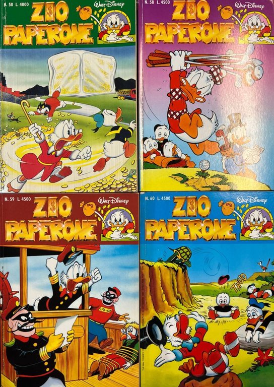 Lotto 4 fumetti Zio Paperone (n^ 50-58-59-60).