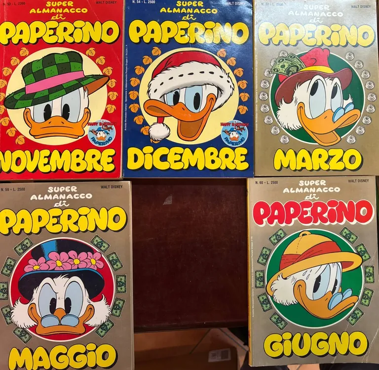 Lotto 5 fumetti Super Almanacco di Paperino (n^ 53-54-57-59-60).