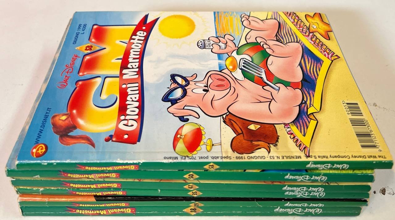 Lotto 6 fumetti Giovani Marmotte (n^ 18-29-35-47-50-53).