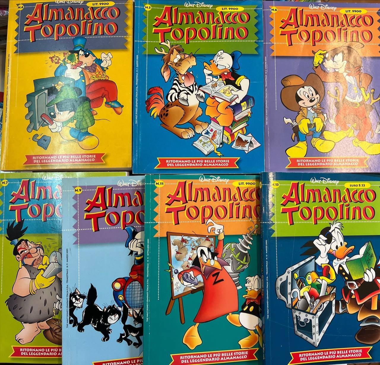 Lotto 7 fumetti Almanacco Topolino (n^ 4-5-6-7-9-11-13). | Immagine principale
