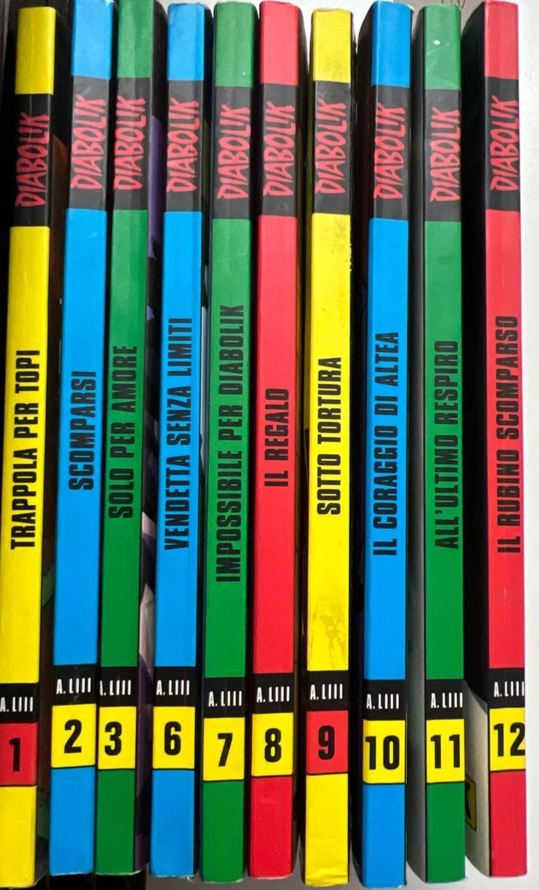 Lotto 9 fumetti Diabolik anno LIII (n^ 1-2-3-6-7-8-9-10-11-12).