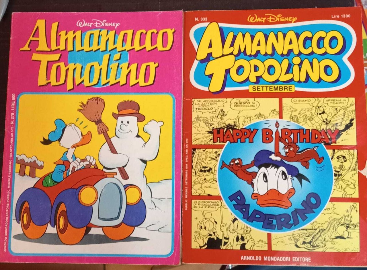 Lotto n. 7 fumetti "Almanacco Topolino". Numeri in descrizione.
