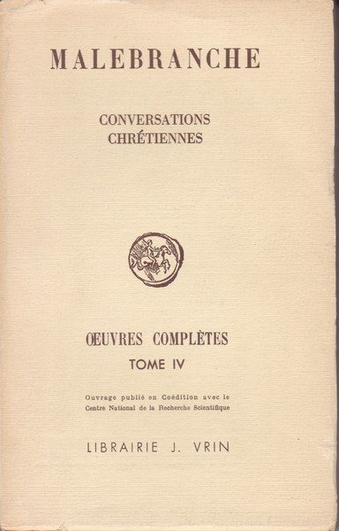 Malebranche. Oeuvres complètes. IV. Conversationes chrétiennes. | Immagine Gallery 2