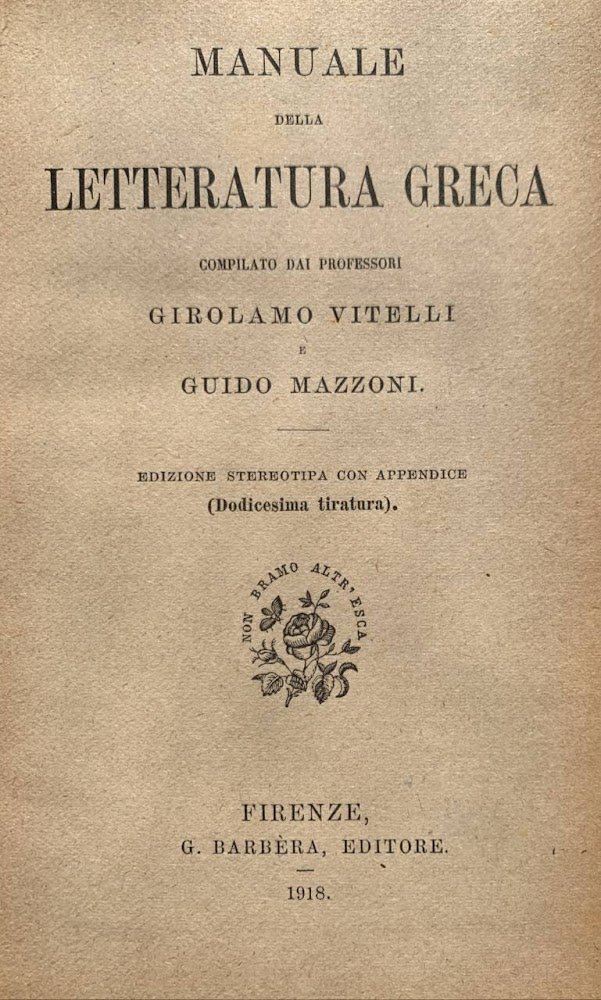 Manuale della letteratura greca
