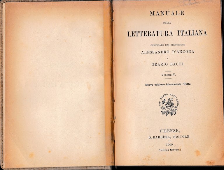 Manuale della Letteratura Italiana, vol. 5^