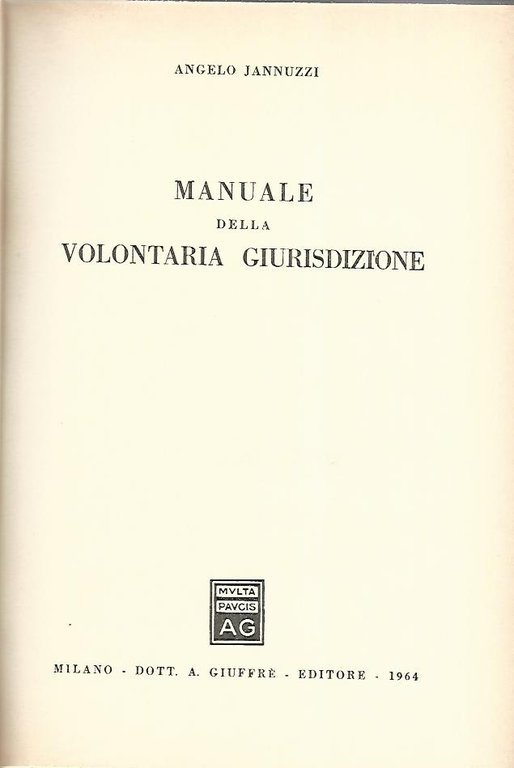 Manuale della volontaria giurisdizione