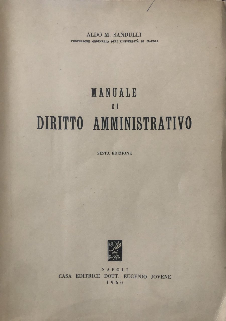 Manuale di diritto amministrativo. | Immagine principale