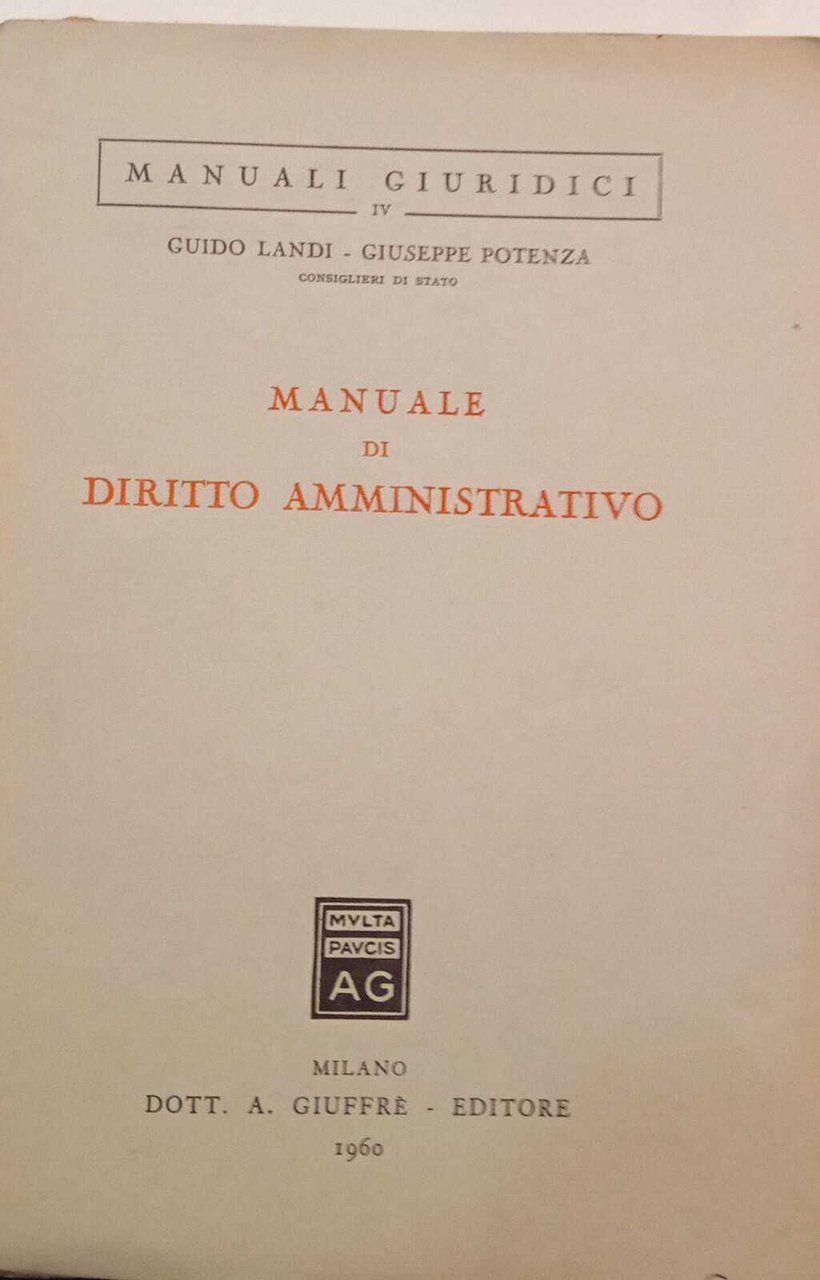Manuale di diritto amministrativo | Immagine principale
